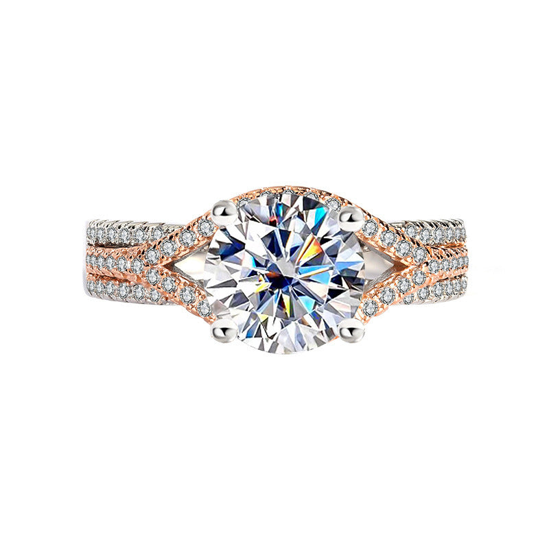 Moissanite Female Diamond Silver Ring
