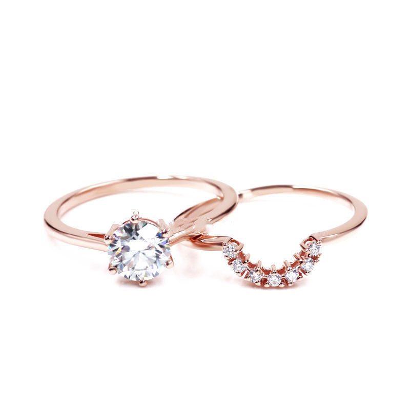 Two In One Combination Moissanite Female Niche Moissanite Ring