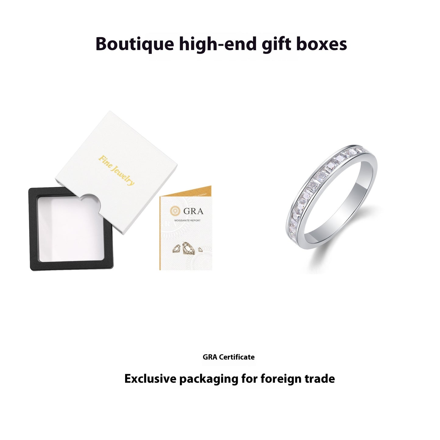 S925 Silver Moissanite Closed Ring