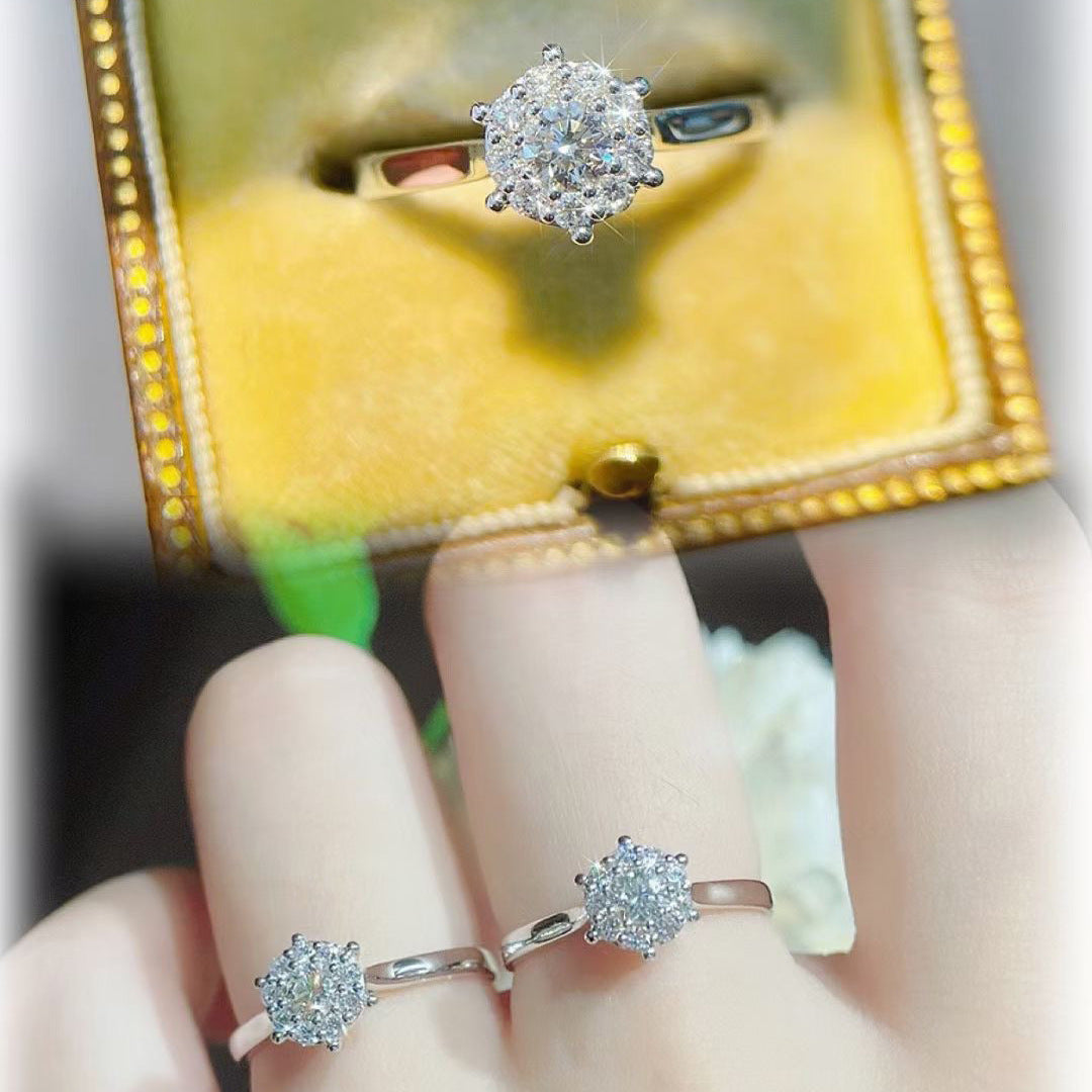 Women's Sterling Silver Moissanite Ring