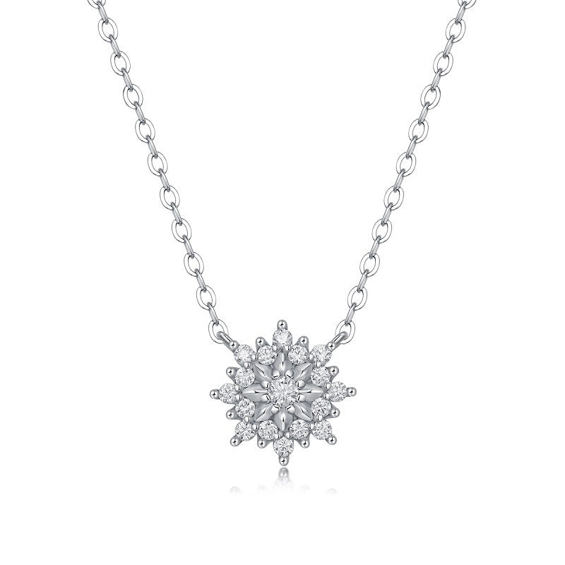 Fashion Moissanite Silver SUNFLOWER Pendant
